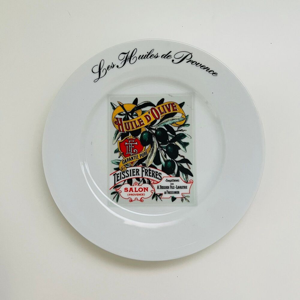 KISS THAT FROG Huiles de Provence Teissier Frères Oil Label Salad Dessert Plate